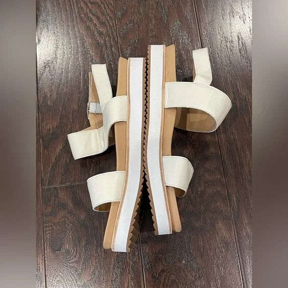 Quince Women Italian Leather Platform Sandal Bone Shoes 9 NEW - Picture 9 of 9